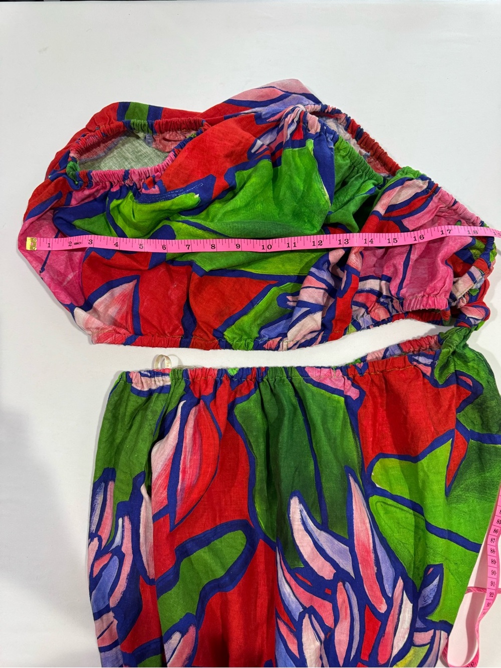 Farm Rio One Shoulder Open Waist Tropical Bunch Midi Dress Linen Blend Size M - Picture 10 of 13